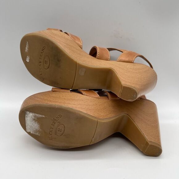 Lucky Brand Leather Platform Sandals - Picture 7 of 7
